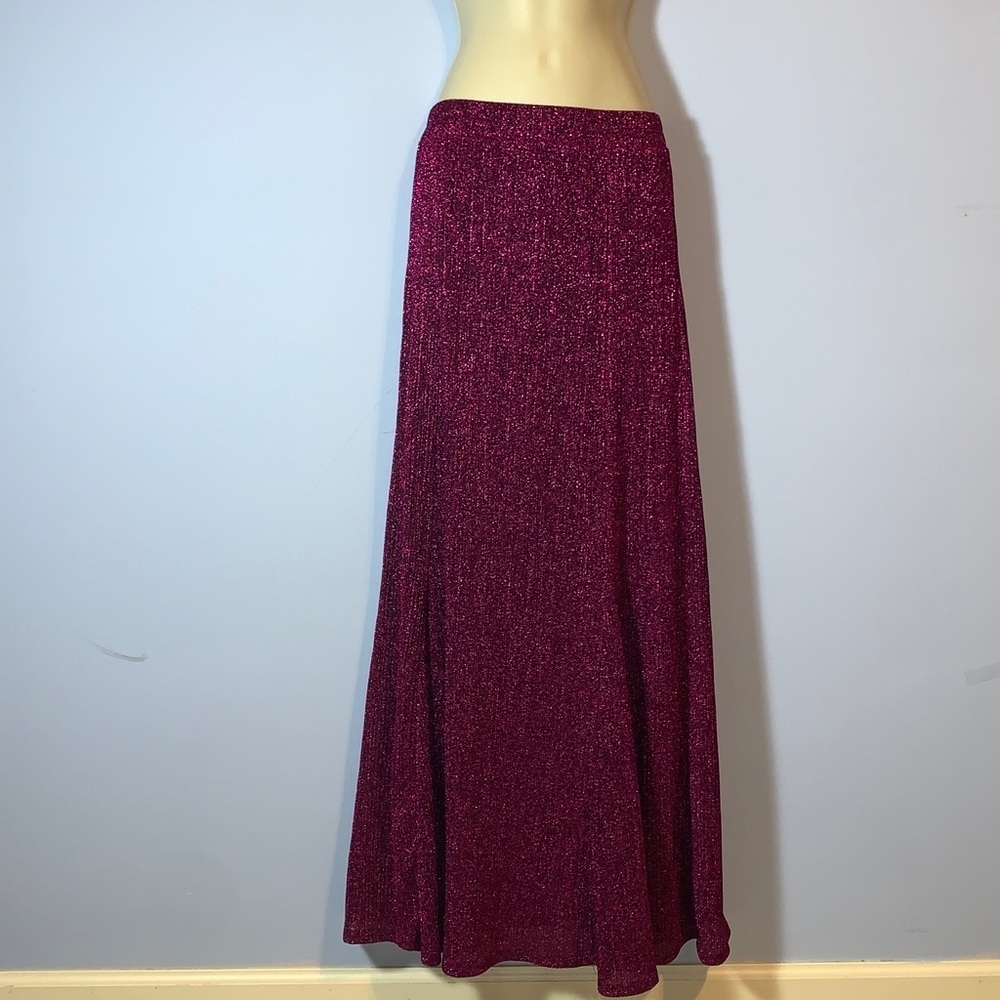 If She Loves Senara metallic pink magenta maxi skirt size small made in USA